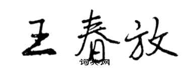 曾慶福王春放行書個性簽名怎么寫