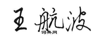 駱恆光王航波行書個性簽名怎么寫