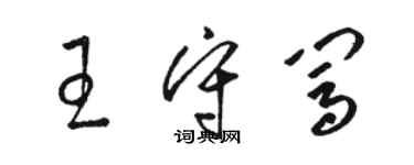 駱恆光王守闖草書個性簽名怎么寫