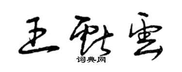 曾慶福王獻雲草書個性簽名怎么寫