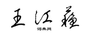 梁錦英王江蘇草書個性簽名怎么寫