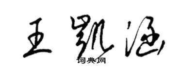 梁錦英王凱涵草書個性簽名怎么寫