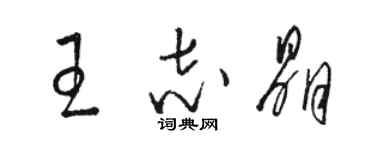 駱恆光王志晶草書個性簽名怎么寫