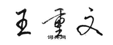 駱恆光王重文行書個性簽名怎么寫