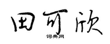 曾慶福田可欣行書個性簽名怎么寫
