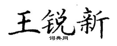 丁謙王銳新楷書個性簽名怎么寫