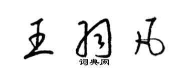 梁錦英王羽凡草書個性簽名怎么寫