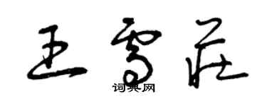 曾慶福王雪莊草書個性簽名怎么寫