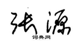 朱錫榮張源草書個性簽名怎么寫