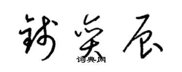 梁錦英錢奕辰草書個性簽名怎么寫