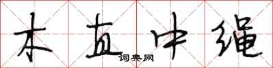 段相林木直中繩行書怎么寫