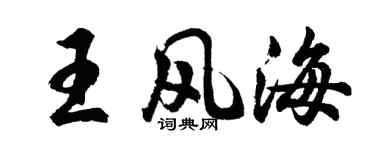 胡問遂王風海行書個性簽名怎么寫