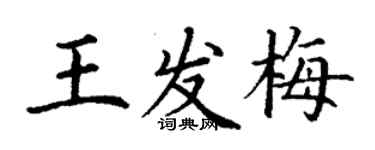 丁謙王發梅楷書個性簽名怎么寫