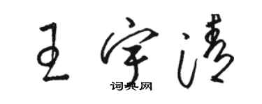 駱恆光王宇清草書個性簽名怎么寫