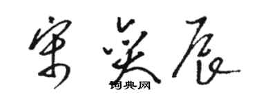 駱恆光宋奕辰草書個性簽名怎么寫