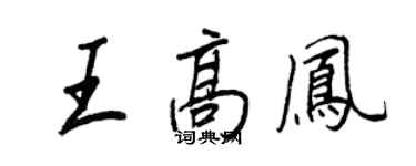 王正良王高鳳行書個性簽名怎么寫