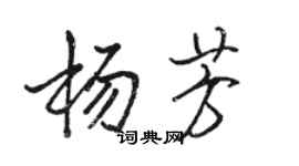 駱恆光楊芳行書個性簽名怎么寫