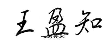 王正良王盈知行書個性簽名怎么寫
