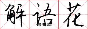 解語花怎么寫好看