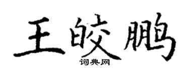 丁謙王皎鵬楷書個性簽名怎么寫