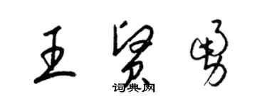 梁錦英王賢勇草書個性簽名怎么寫