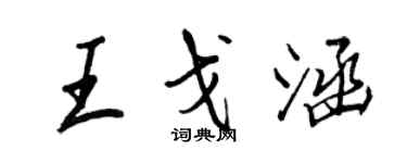 王正良王戈涵行書個性簽名怎么寫