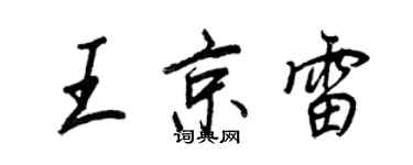 王正良王京雷行書個性簽名怎么寫