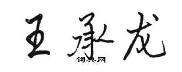 駱恆光王承龍行書個性簽名怎么寫