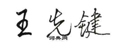駱恆光王先鍵行書個性簽名怎么寫