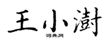 丁謙王小澍楷書個性簽名怎么寫
