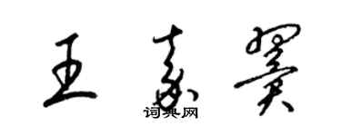 梁錦英王嘉翼草書個性簽名怎么寫