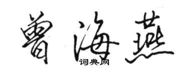 駱恆光曾海燕行書個性簽名怎么寫