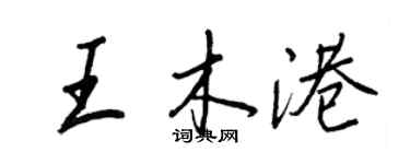 王正良王木港行書個性簽名怎么寫