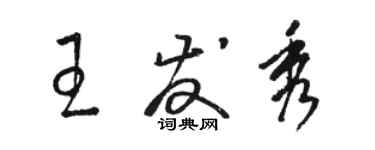 駱恆光王發秀草書個性簽名怎么寫