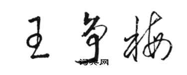 駱恆光王爭梅草書個性簽名怎么寫