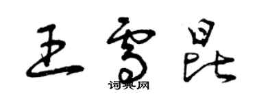 曾慶福王雪昆草書個性簽名怎么寫