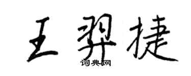 王正良王羿捷行書個性簽名怎么寫