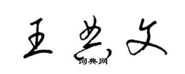 梁錦英王典文草書個性簽名怎么寫