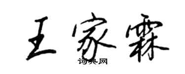 王正良王家霖行書個性簽名怎么寫