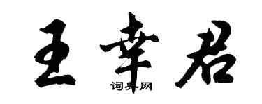 胡問遂王幸君行書個性簽名怎么寫