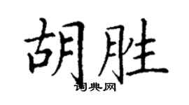 丁謙胡勝楷書個性簽名怎么寫