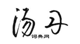 駱恆光湯丹草書個性簽名怎么寫