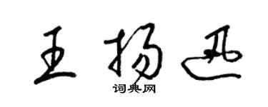 梁錦英王揚迅草書個性簽名怎么寫