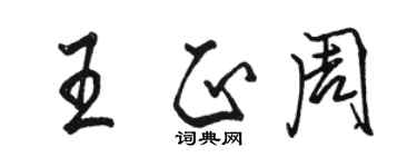 駱恆光王正周行書個性簽名怎么寫