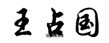 胡問遂王占國行書個性簽名怎么寫