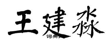 翁闓運王建淼楷書個性簽名怎么寫