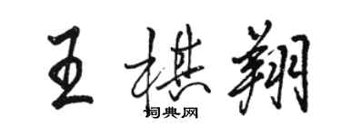 駱恆光王棋翔行書個性簽名怎么寫