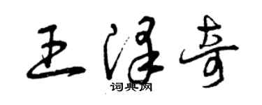 曾慶福王澤奇草書個性簽名怎么寫