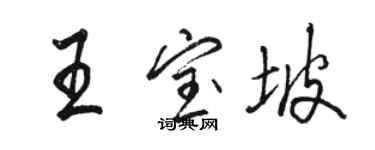 駱恆光王寶坡行書個性簽名怎么寫