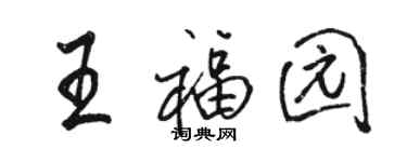 駱恆光王福園行書個性簽名怎么寫